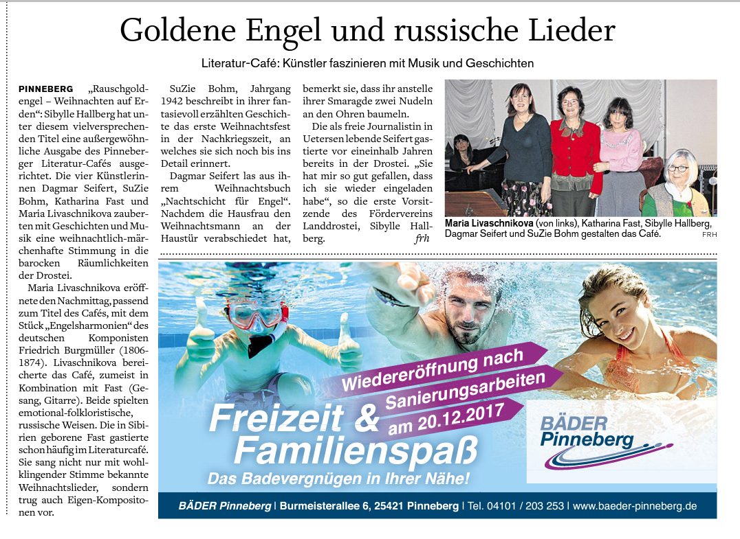 Weihnachtliches Literatur-Cafe "Rauschgoldengel", Drostei, Dezember 2017